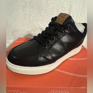 Black Leather Men's Sneakers 7.5
